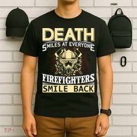 Death Smiles At Everyone Firefighters Smile Back T-Shirt thumb 6