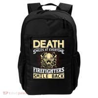 Death Smiles At Everyone Firefighters Smile Back Backpack thumb 0