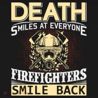 Death Smiles At Everyone Firefighters Smile Back Polo thumb 3