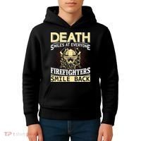 Death Smiles At Everyone Firefighters Smile Back Kids Hoodie thumb 4