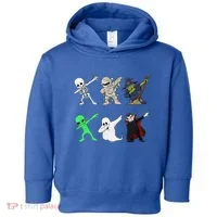 Dabbing Skeleton And Monsters Halloween Dracula Toddler Hoodie thumb 0