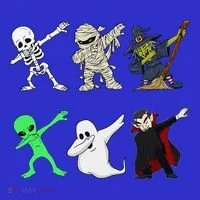 Dabbing Skeleton And Monsters Halloween Dracula Toddler Hoodie thumb 2