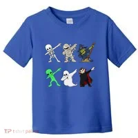 Dabbing Skeleton And Monsters Halloween Dracula Toddler T-Shirt thumb 0
