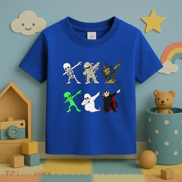 Dabbing Skeleton And Monsters Halloween Dracula Toddler T-Shirt