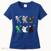Dabbing Skeleton And Monsters Halloween Dracula Women's T-Shirt thumb 0