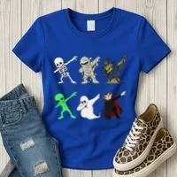 Dabbing Skeleton And Monsters Halloween Dracula Women's T-Shirt thumb 3