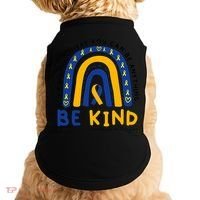 Down Syndrome Awareness Be Kind Blue Yellow Ribbon Rainbow Doggie Tank thumb 0