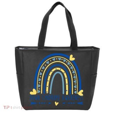 Down Syndrome Awareness Rainbow Heart Tote Bag