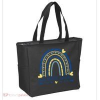 Down Syndrome Awareness Rainbow Heart Tote Bag thumb 2