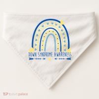 Down Syndrome Awareness Rainbow Heart USA-Made Doggie Bandana thumb 0