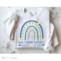 Down Syndrome Awareness Rainbow Heart Sweatshirt thumb 2