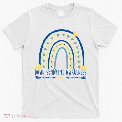 Down Syndrome Awareness Rainbow Heart T-Shirt