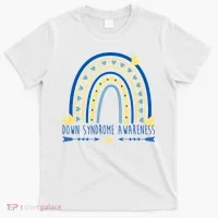 Down Syndrome Awareness Rainbow Heart T-Shirt thumb 0
