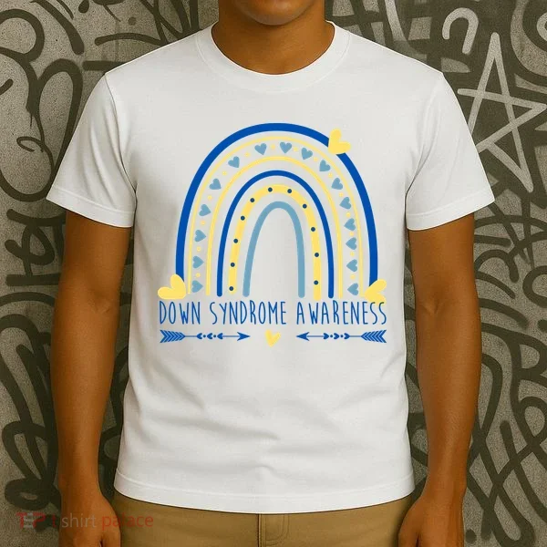Down Syndrome Awareness Rainbow Heart T-Shirt