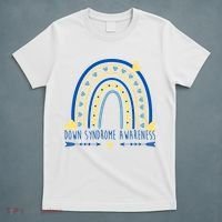 Down Syndrome Awareness Rainbow Heart T-Shirt thumb 5