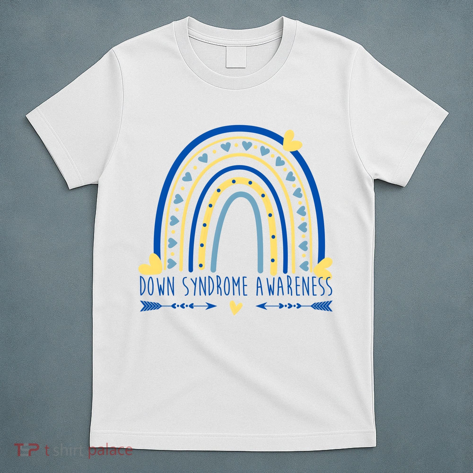 Down Syndrome Awareness Rainbow Heart T-Shirt