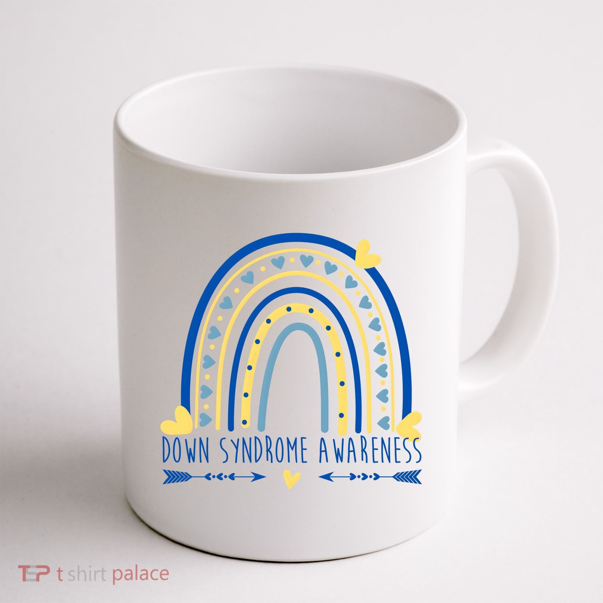 Down Syndrome Awareness Rainbow Heart Coffee Mug