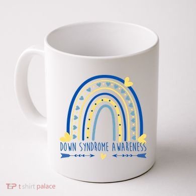 Down Syndrome Awareness Rainbow Heart Coffee Mug