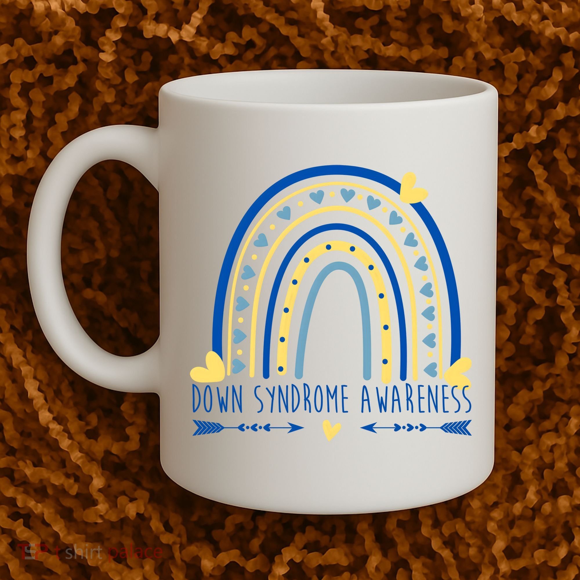 Down Syndrome Awareness Rainbow Heart Coffee Mug