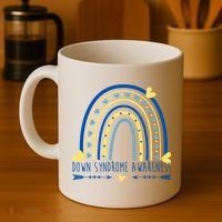 Down Syndrome Awareness Rainbow Heart Coffee Mug thumb 4