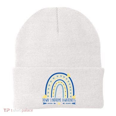 Down Syndrome Awareness Rainbow Heart Beanie
