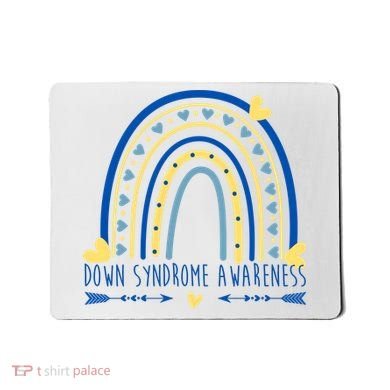 Down Syndrome Awareness Rainbow Heart Mousepad