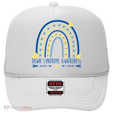 Down Syndrome Awareness Rainbow Heart Hat