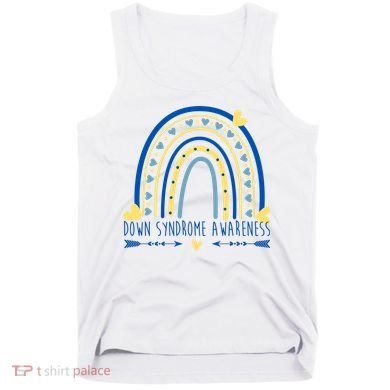 Down Syndrome Awareness Rainbow Heart Tank Top