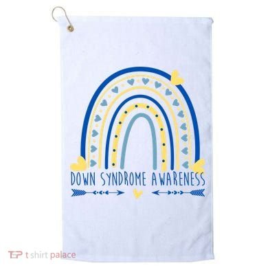 Down Syndrome Awareness Rainbow Heart Golf Towel