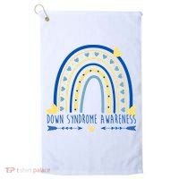 Down Syndrome Awareness Rainbow Heart Golf Towel thumb 0