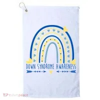 Down Syndrome Awareness Rainbow Heart Golf Towel thumb 0