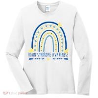 Down Syndrome Awareness Rainbow Heart Women's Long Sleeve Shirt thumb 0