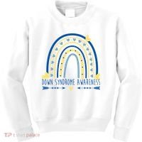 Down Syndrome Awareness Rainbow Heart Kids Sweatshirt thumb 0