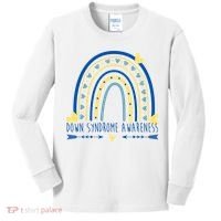 Down Syndrome Awareness Rainbow Heart Kids Long Sleeve Shirt thumb 0