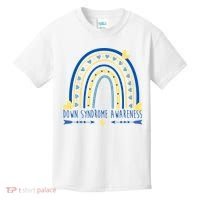 Down Syndrome Awareness Rainbow Heart Kids T-Shirt thumb 0
