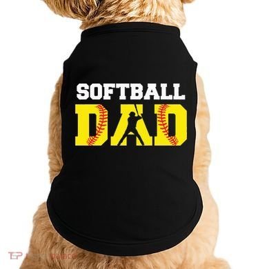 Dad Softball Apparel Yellow Softball Dad Doggie Tank