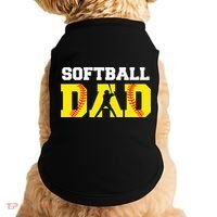 Dad Softball Apparel Yellow Softball Dad Doggie Tank thumb 0