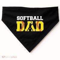 Dad Softball Apparel Yellow Softball Dad USA-Made Doggie Bandana thumb 0