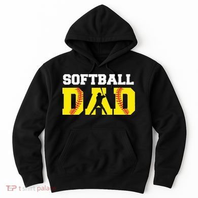 Dad Softball Apparel Yellow Softball Dad Hoodie
