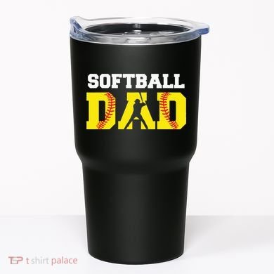 Dad Softball Apparel Yellow Softball Dad Tumbler