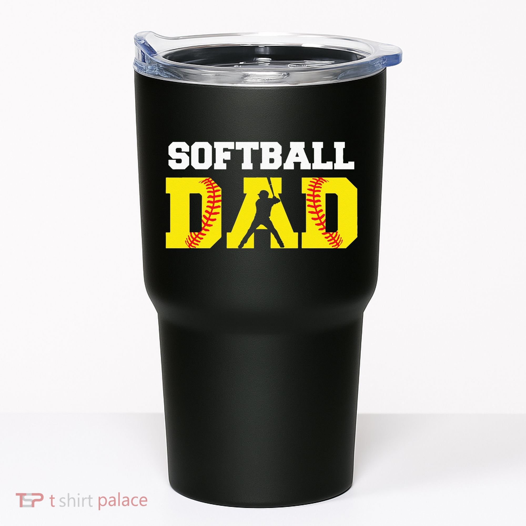 Dad Softball Apparel Yellow Softball Dad Tumbler
