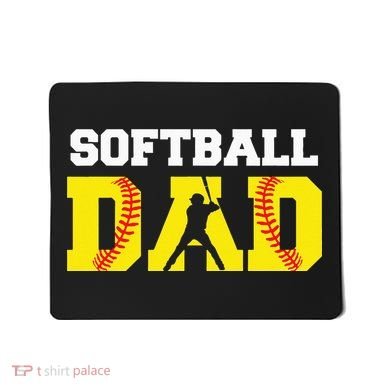 Dad Softball Apparel Yellow Softball Dad Mousepad