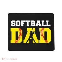 Dad Softball Apparel Yellow Softball Dad Mousepad thumb 0