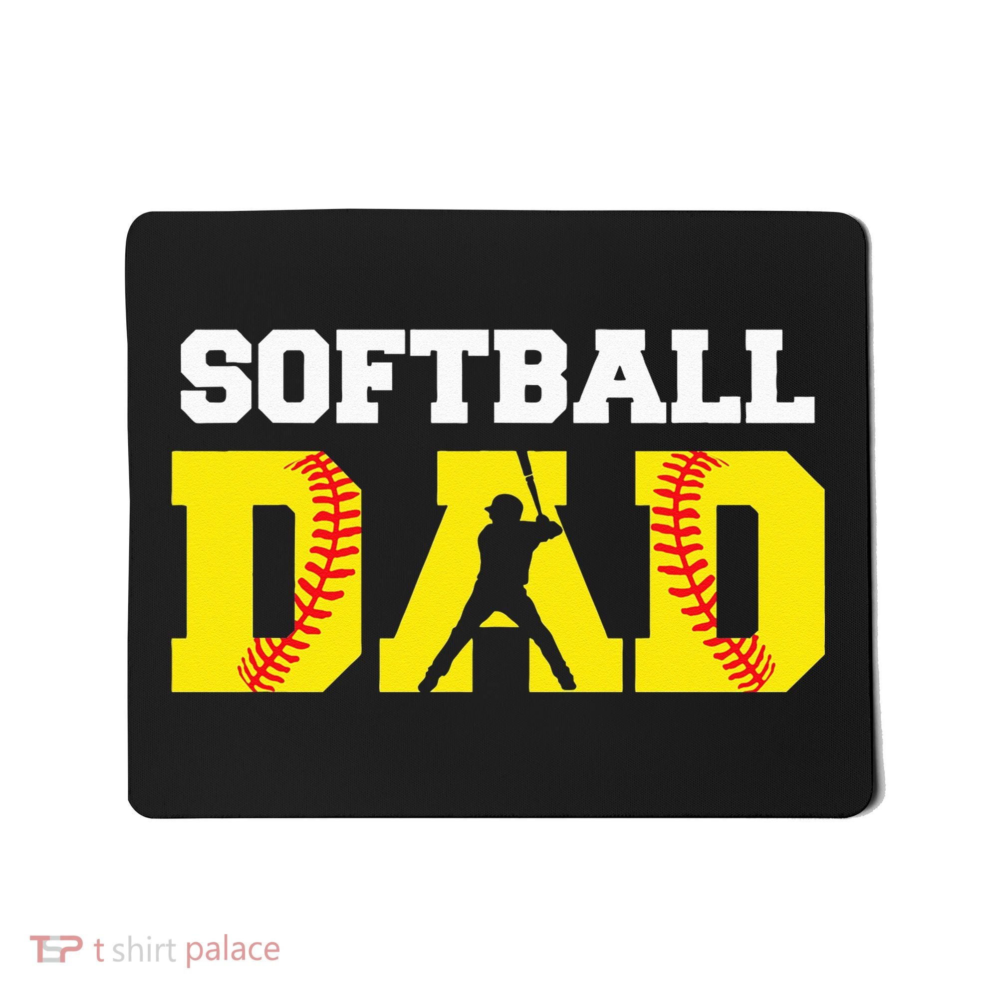 Dad Softball Apparel Yellow Softball Dad Mousepad