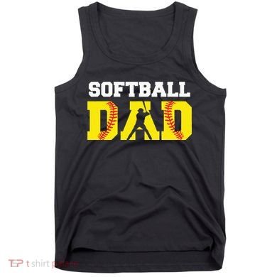 Dad Softball Apparel Yellow Softball Dad Tank Top