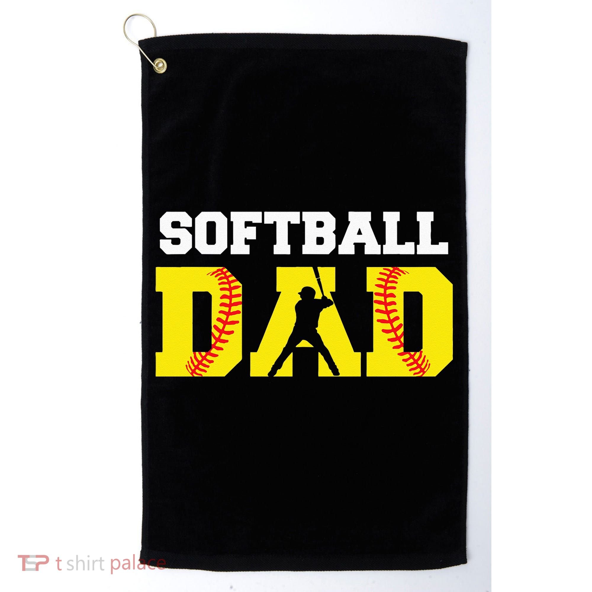 Dad Softball Apparel Yellow Softball Dad Golf Towel