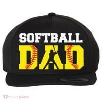 Dad Softball Apparel Yellow Softball Dad Wool Snapback Cap thumb 0