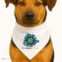 Down Syndrome Awareness Sunflower USA-Made Doggie Bandana thumb 1
