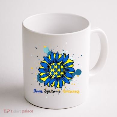 Down Syndrome Awareness Sunflower Coffee Mug back