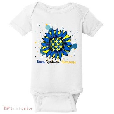 Down Syndrome Awareness Sunflower Baby Bodysuit